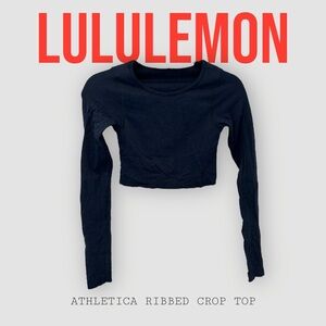 lululemon athletica Black Ribbed Crop Top